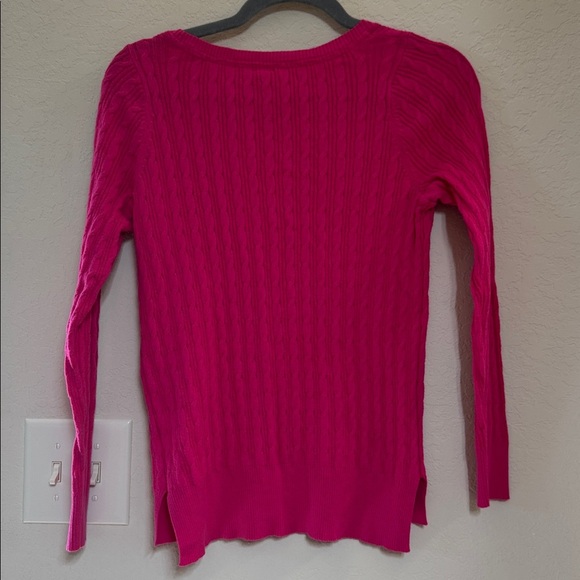 JCPenney Pink Cable Knit Sweater Size PS - Picture 2 of 4